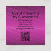 Minimalistische Lila Streams großer Text QR-Code Quadratische Visitenkarte (Rückseite)