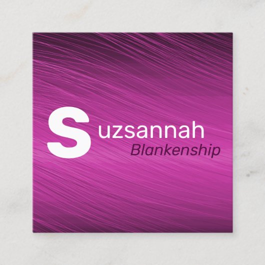 Minimalistische Lila Streams großer Text QR-Code Quadratische Visitenkarte (Vorderseite)