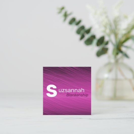 Minimalistische Lila Streams großer Text QR-Code Quadratische Visitenkarte (Stehend Vorderseite)