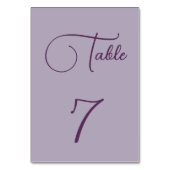 Minimalistische Lila Tischnummer (Vorderseite)