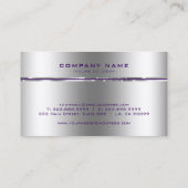 Minimalistische Lila- und Silberstreifen Visitenkarte (Rückseite)