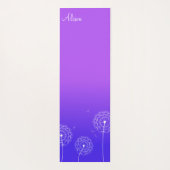 Minimalistische Lila und weiße Leuchte Name Skript Yogamatte (Rückseite)