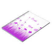 Minimalistische Lila und weiße Pflaumen: Name der Notizblock (Linke Seite)