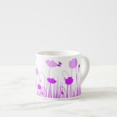 Minimalistische Lila und weiße Pflaumen Wiesenblum Espressotasse (Vorderseite Rechts)