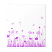 Minimalistische Lila und weiße Pflaumen Wiesenblum Notizblock (Vorderseite)