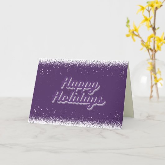 Minimalistische Lila Urlaubskarte Karte (Gelbe Blume)