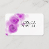minimalistische lila-weiße Aquarellgestaltung Visitenkarte (Vorderseite)