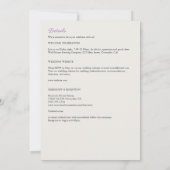 Minimalistische Lila Wildblume All-in-One-Hochzeit Einladung (Rückseite)
