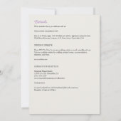 Minimalistische Lila Wildblume All-in-One-Hochzeit Einladung (Rückseite)