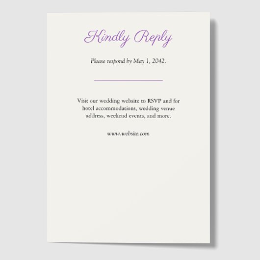 Minimalistische Lila Wildblume RSVP Karte