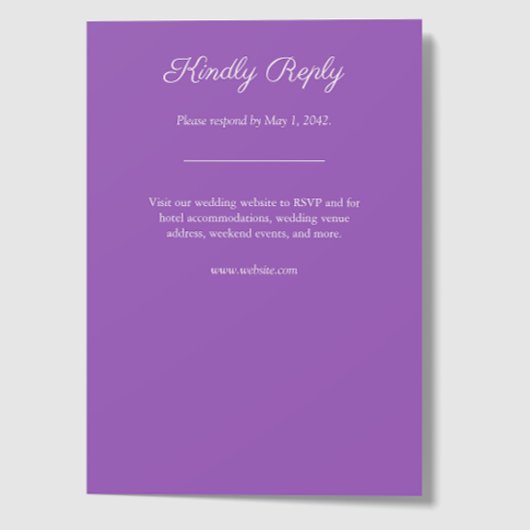 Minimalistische Lila Wildblume RSVP Karte