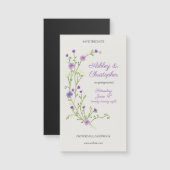 Minimalistische Lila Wildblume Speichern des Datum Magnetkarte (Vorne/Hinten)