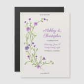 Minimalistische Lila Wildblume Speichern des Datum Magnetkarte (Vorne/Hinten)