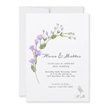 Minimalistische Lilac Floral Wedding Einladung