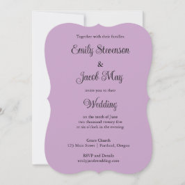 Minimalistische Lilac-Hochzeitseinladung Einladung