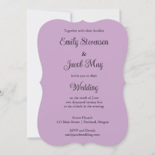 Minimalistische Lilac-Hochzeitseinladung Einladung
