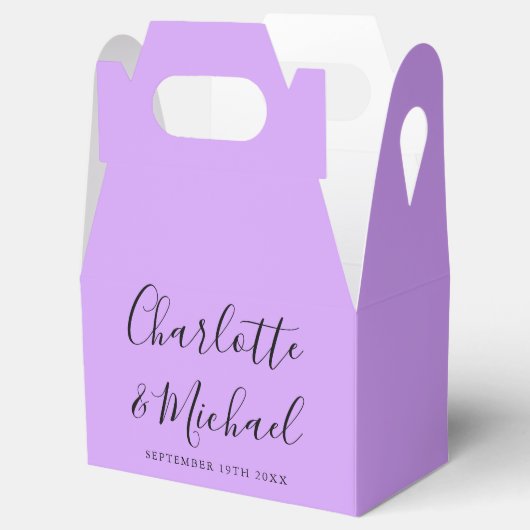 Minimalistische Lilac Lavender Signature Script Ho Geschenkschachtel (Geöffnet)