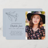 Minimalistische Lily-Memorial-Fotokarte (Vorne/Hinten)