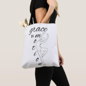 Minimalistische Line Art Ballerina & Dance Quote Tasche (Von Nahem)