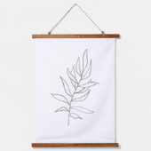 Minimalistische Line-Art-Blätter Wandteppich Mit Holzrahmen (Vorderseite)