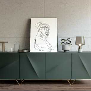 Minimalistische Line-Art-Frau-Wandkunst Moderne Poster