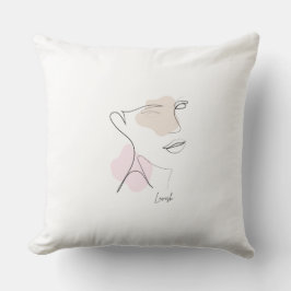 Minimalistische Line-Art-Gesicht-Wurfkissen - Ästh Kissen