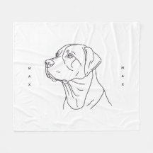 Minimalistische Line-Art Labrador Retriever Fleece