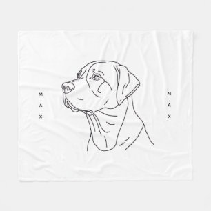 Minimalistische Line-Art Labrador Retriever Fleece