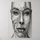 Minimalistische Line Art Leinwand | Abstraktes men Poster (Vorne)