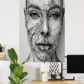 Minimalistische Line Art Leinwand | Abstraktes men Poster (Heimbüro)