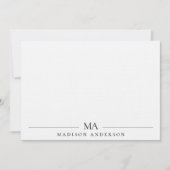 Minimalistische Linen Monogramm Modernes Beruflich Mitteilungskarte (Vorderseite)