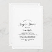 Minimalistische Lingerie-Dusche Einladung (Vorne/Hinten)