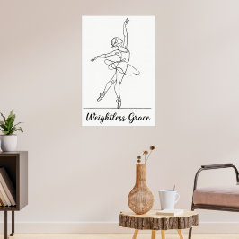Minimalistische Linie Art Ballerina Poster