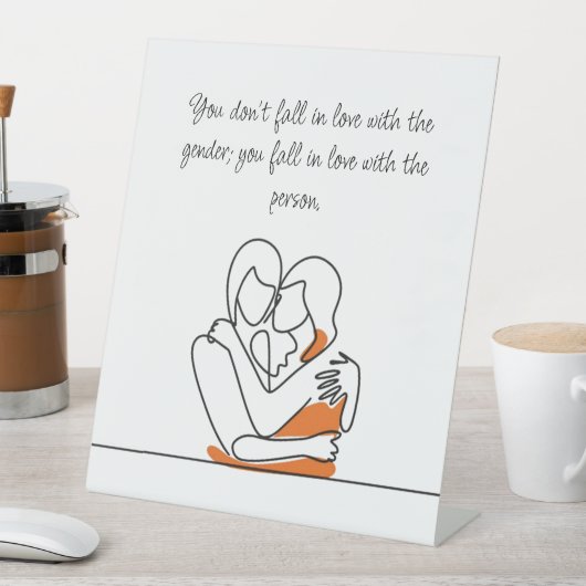 Minimalistische Linie Art Lesbian Cuddling Sockelschild (In Situ)