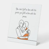 Minimalistische Linie Art Lesbian Cuddling Sockelschild (Vorderseite)