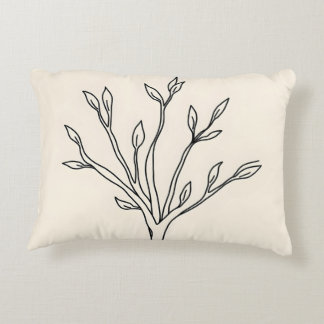 Minimalistische Linie Art of a Tree mit wenigen Bl Dekokissen