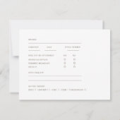 Minimalistische Linie Art Romantisches Paar Floral RSVP Karte (Rückseite)