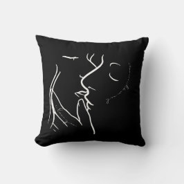 Minimalistische Linie Art Throw Kissen "Liebesflüs