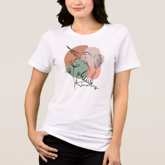 Minimalistische Linie Art & Watercolor Natur Desig Tri-Blend Shirt