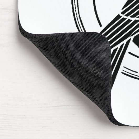 Minimalistische Linie Gothic Crow & Crescent Moon  Mousepad (Ecke)