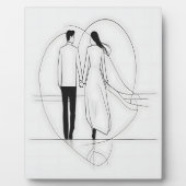 Minimalistische Linie Kunst Romantische Coupé Hold Fotoplatte (Vorderseite)