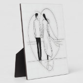 Minimalistische Linie Kunst Romantische Coupé Hold Fotoplatte (Seite)