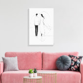 Minimalistische Linie Kunst Romantische Coupé Hold Leinwanddruck (Insitu (Wohnzimmer))