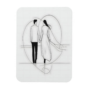 Minimalistische Linie Kunst Romantische Coupé Hold Magnet