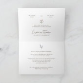 Minimalistische Linie Kunst Romantisches Paar mit Einladung (Innenseite)