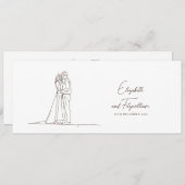 Minimalistische Linie Kunst Romantisches Paar mit Einladung (Vorne/Hinten)