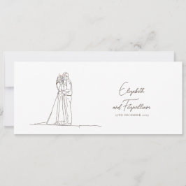 Minimalistische Linie Kunst Romantisches Paar mit Einladung