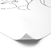 Minimalistische Linie Kunst Zeichn eines Frauenwal Poster (Ecke)