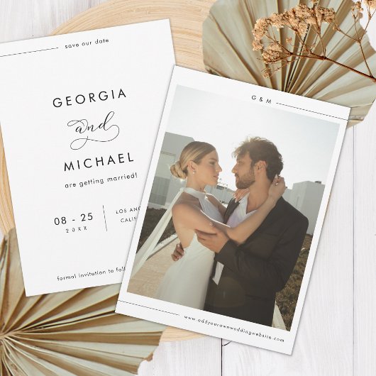 Minimalistische Linie | Moderne Hochzeit im Foto Save The Date