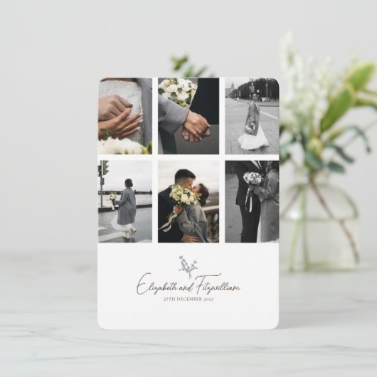 Minimalistische Linie Romantischer Lavendel Hand i Dankeskarte (Stehend Vorderseite)